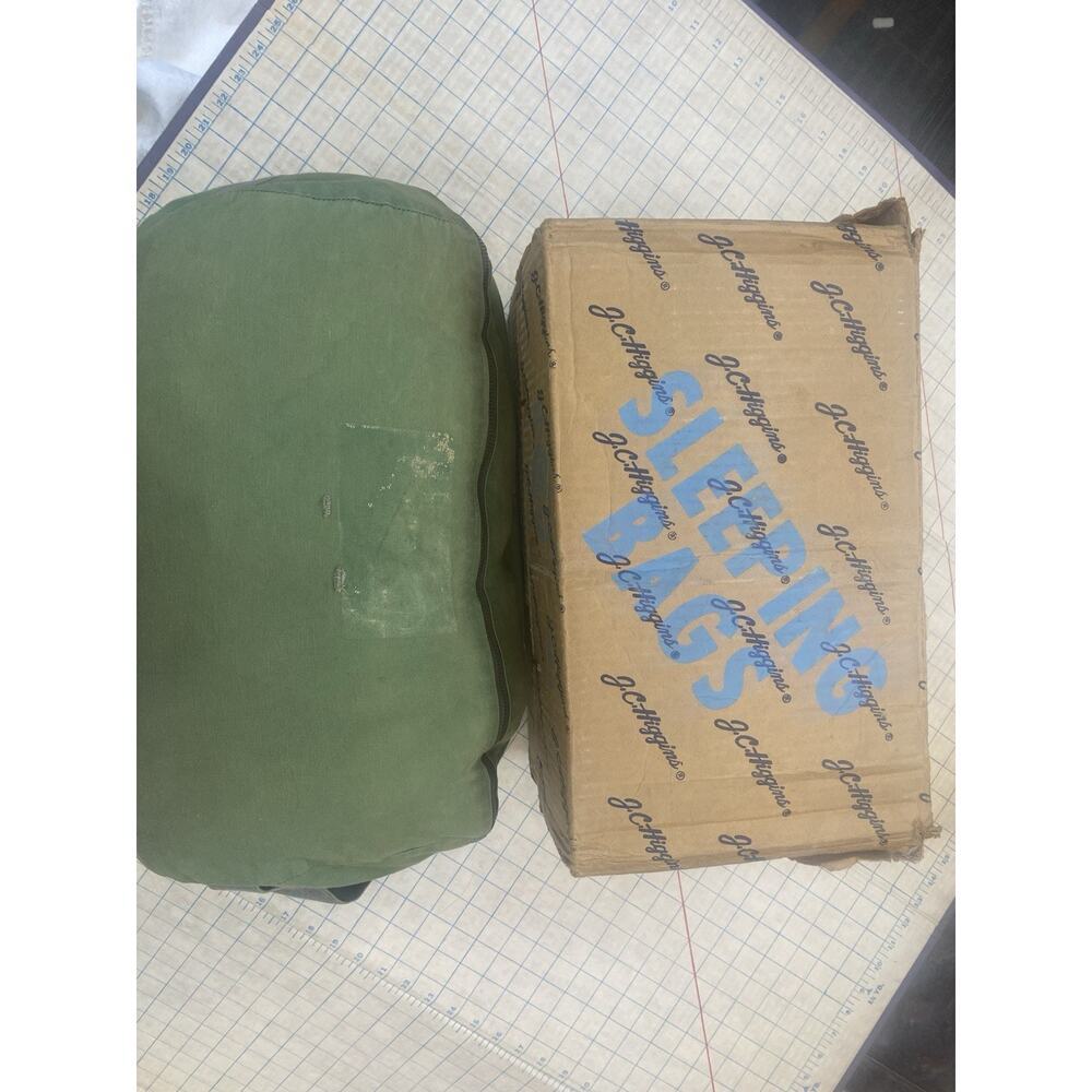 Vintage J.C. Higgins Sleeping Bag Camping / Outdoor Gear/ Green & Plaid. # 8211